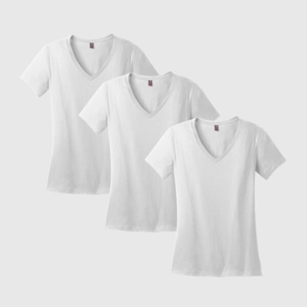 Berryclub - PACK 3 Pima Cuello V Dama - Blancos.