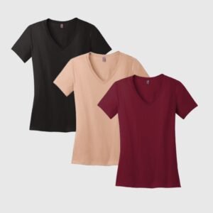 Berryclub - PACK 3 Pima Cuello V Dama - Negro, Beige, Vino