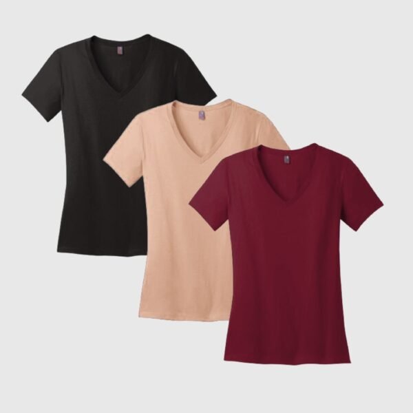 Berryclub - PACK 3 Pima Cuello V Dama - Negro, Beige, Vino