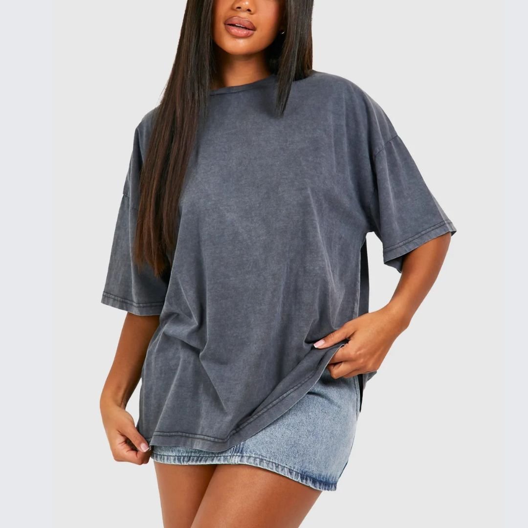 Berryclub - Polo Oversize Acid Wash Charcol