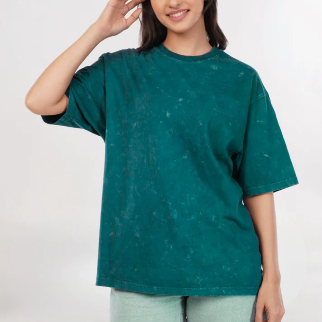 Berryclub - Polo Oversize Acid Wash Verde