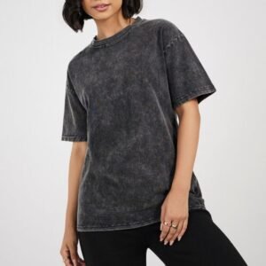 Berryclub - Polo Oversize Acid Wash Negro