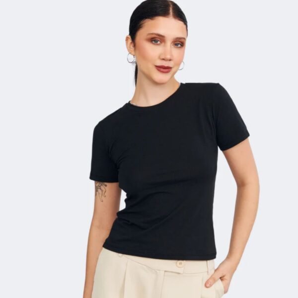 Berryclub -  Polo Pima cuello Redondo negro